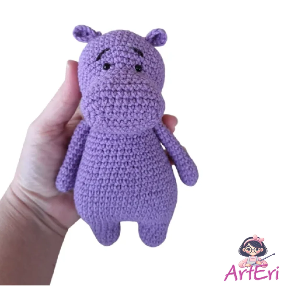 Πλεκτό ζωάκι ιπποπόταμος (15cm)