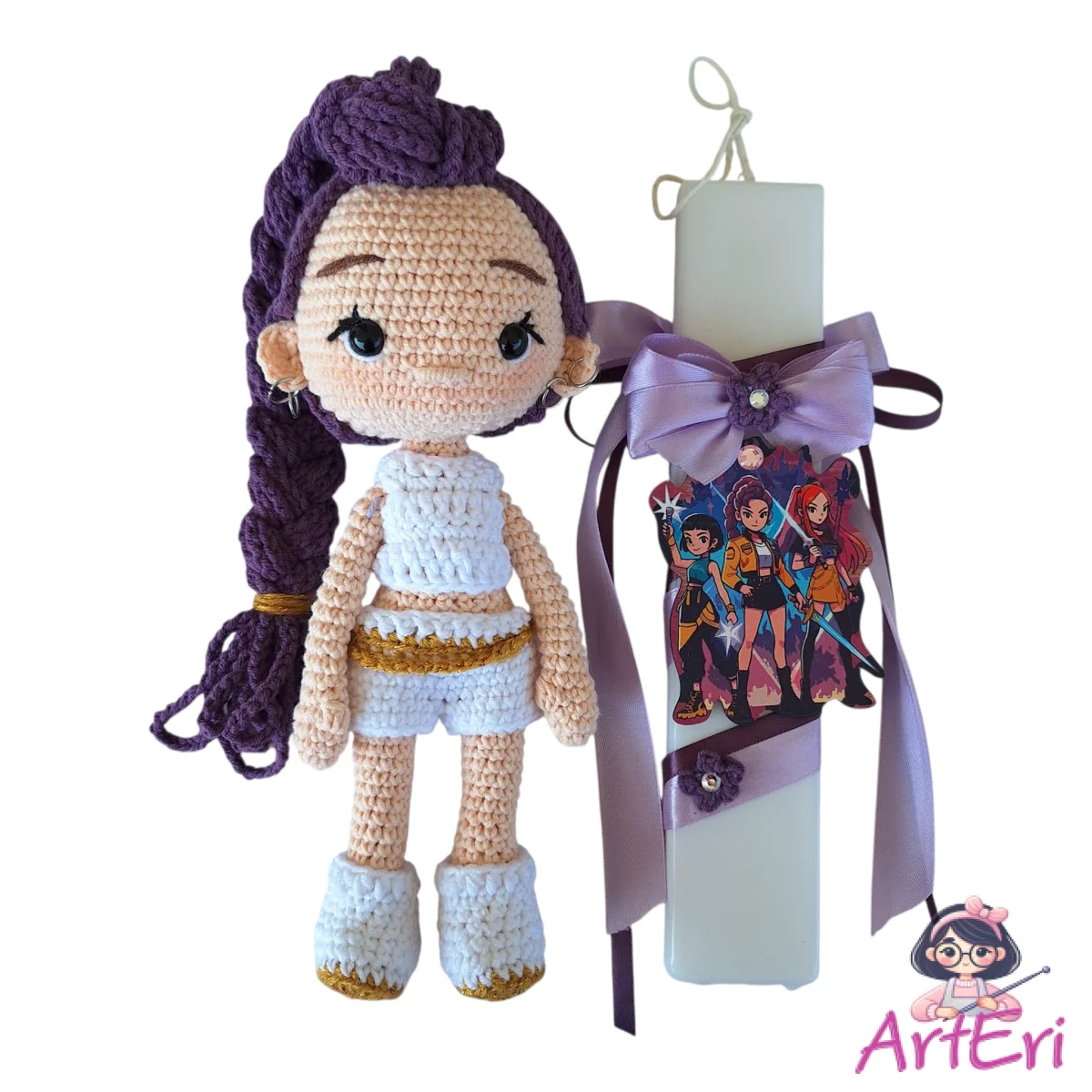 Ρούμι με λευκά και λαμπάδα (25cm)