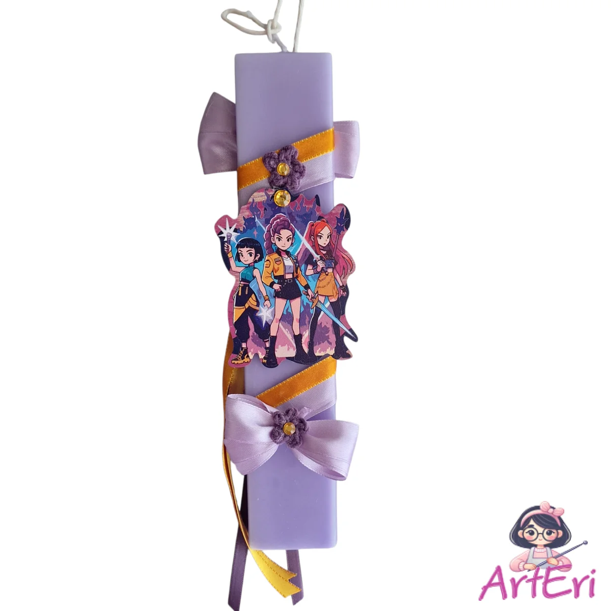 Λαμπάδα huntrix μωβ αρωματική (25cm)