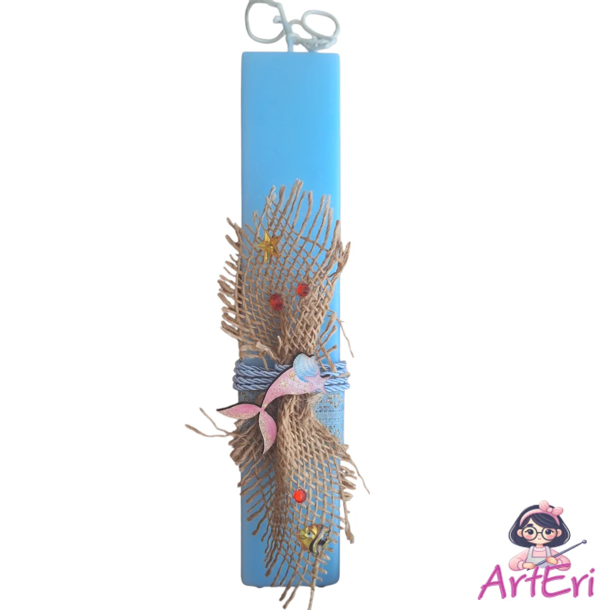 Λαμπάδα γαλάζια γοργονοουρά μικρή (25cm)