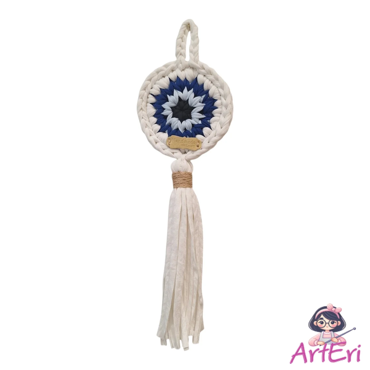 Πλεκτό ματάκι λευκό (34cm)