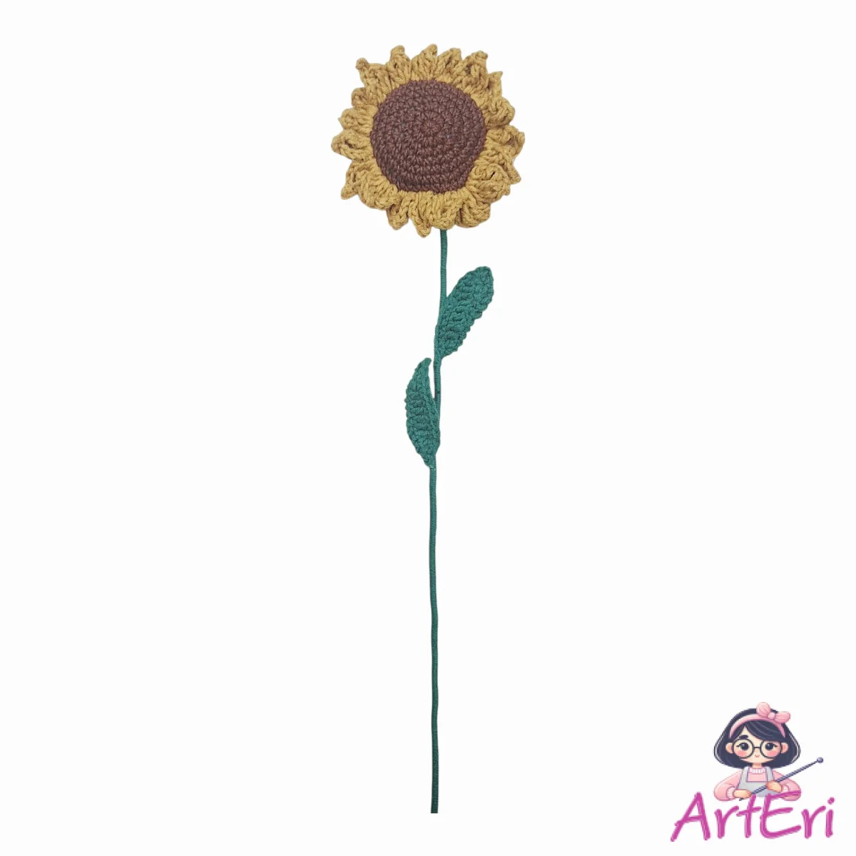 Πλεκτός ηλίανθος/sunflower μουσταρδί(35εκ.)