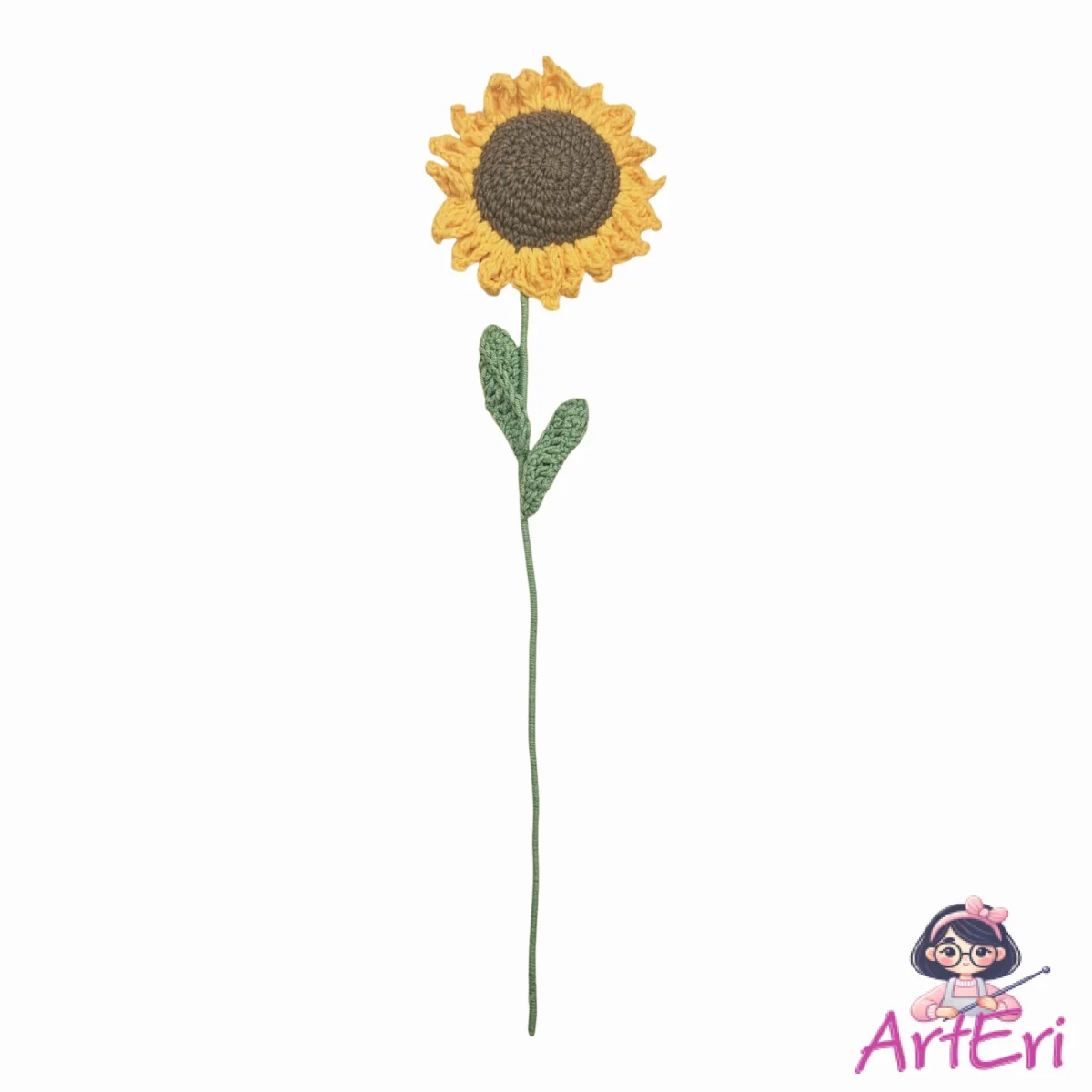 Πλεκτός ηλίανθος/sunflower κίτρινο(35εκ.)