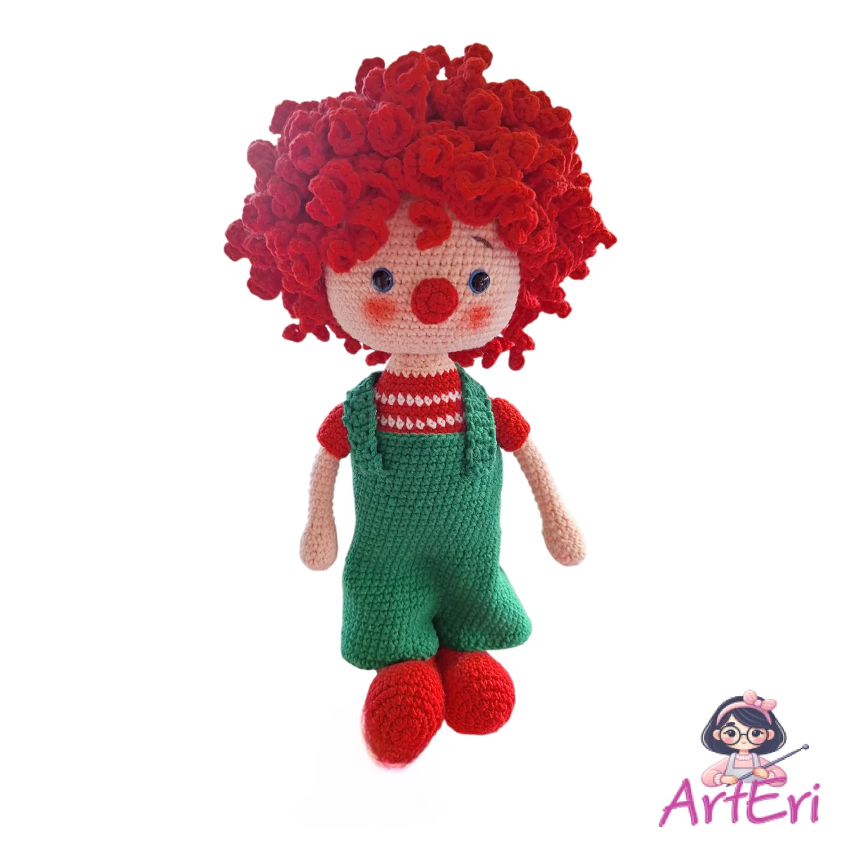 Χειροποίητος πλεκτός κλόουν (30cm)