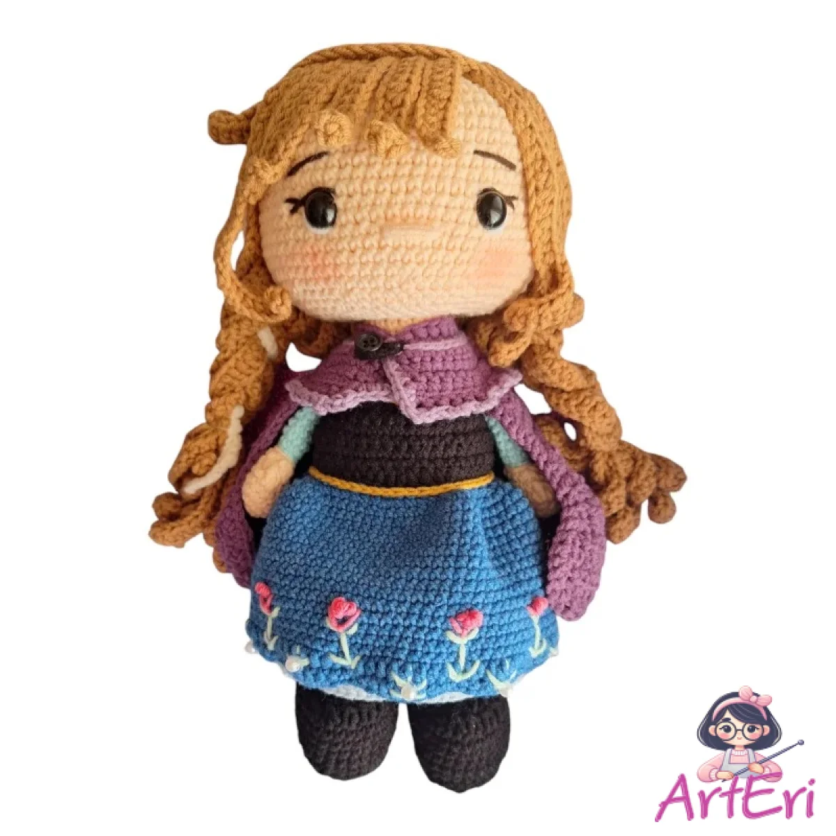 Πλεκτή χειροποίητη κούκλα Άννα (26cm)