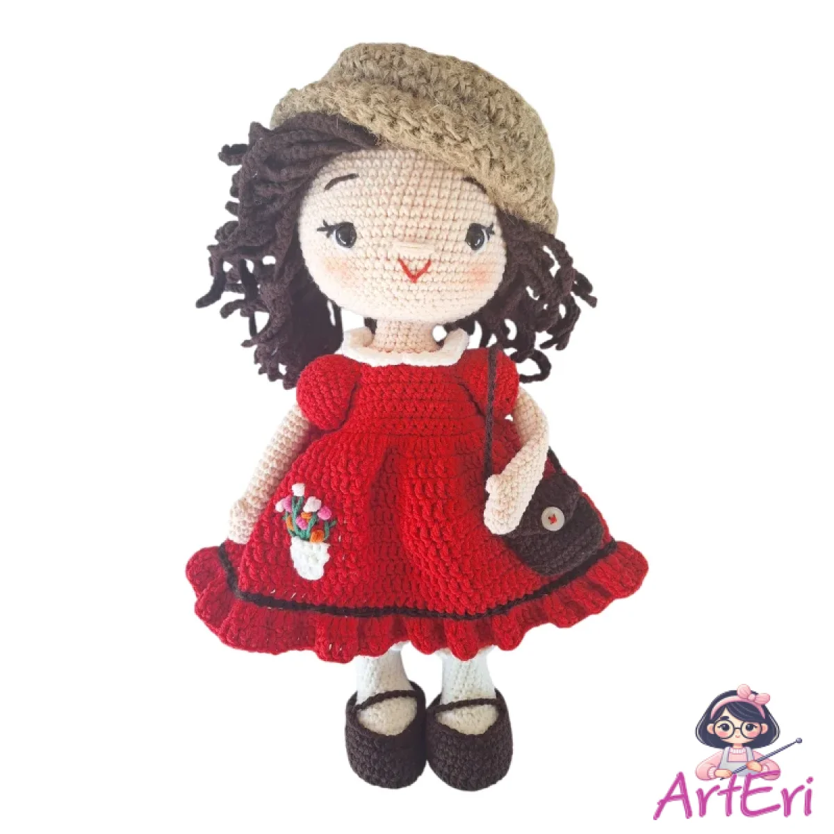 Χειροποίητη πλεκτή κούκλα "Αγάπη" (30cm)