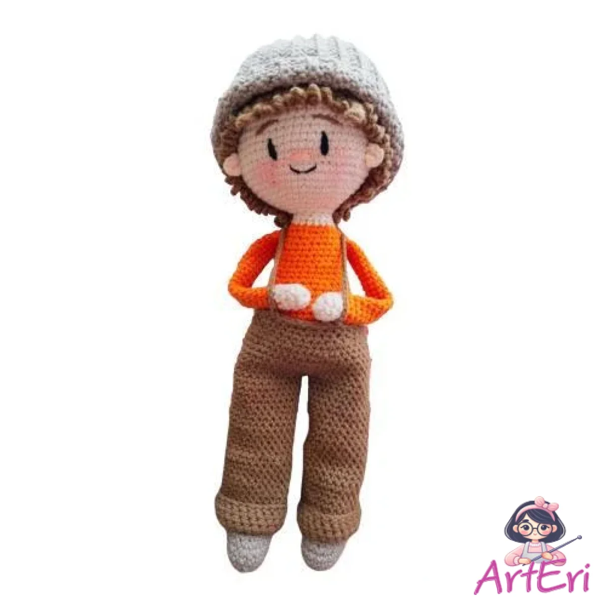 Κούκλος πλεκτός με σκούφο (30cm)